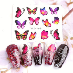 30pcs Butterfly Nail Art Decals Water Transfer Decals Nail Tips DIY Nail Decorat