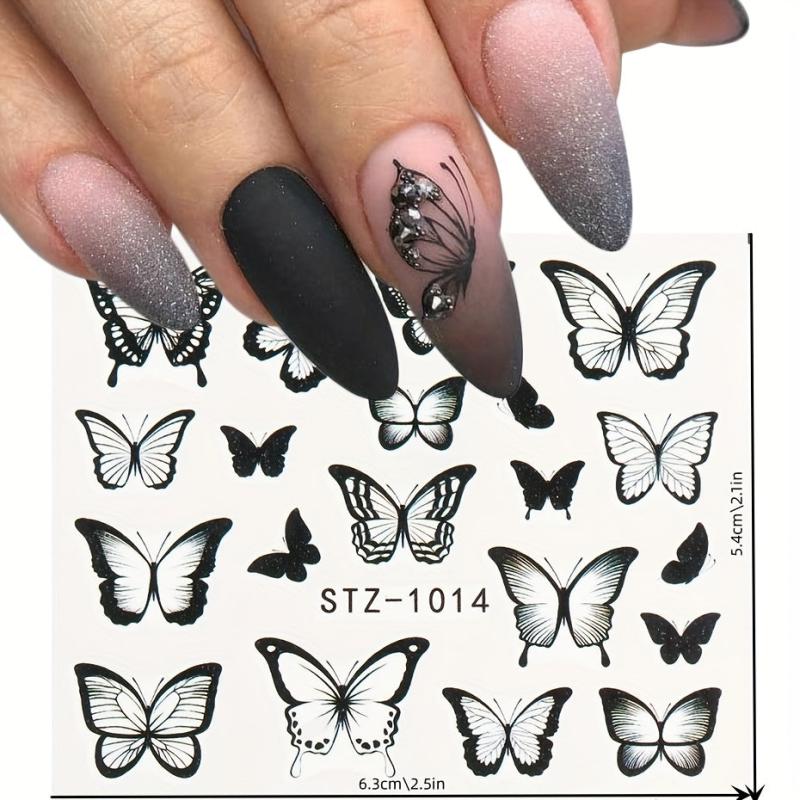 30pcs Butterfly Nail Art Decals Water Transfer Decals Nail Tips DIY Nail Decorat