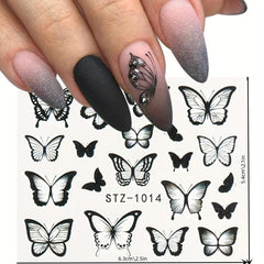30pcs Butterfly Nail Art Decals Water Transfer Decals Nail Tips DIY Nail Decorat