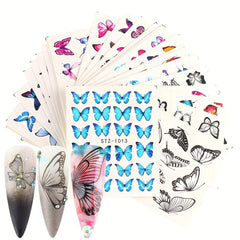 30pcs Butterfly Nail Art Decals Water Transfer Decals Nail Tips DIY Nail Decorat