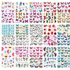 30pcs Butterfly Nail Art Decals Water Transfer Decals Nail Tips DIY Nail Decorat