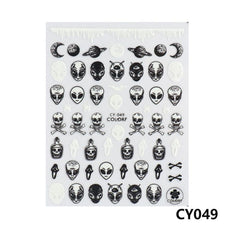 Halloween Nail Art Stickers Pumpkin Spider Skull Ghost Bat Cat Nail Decals