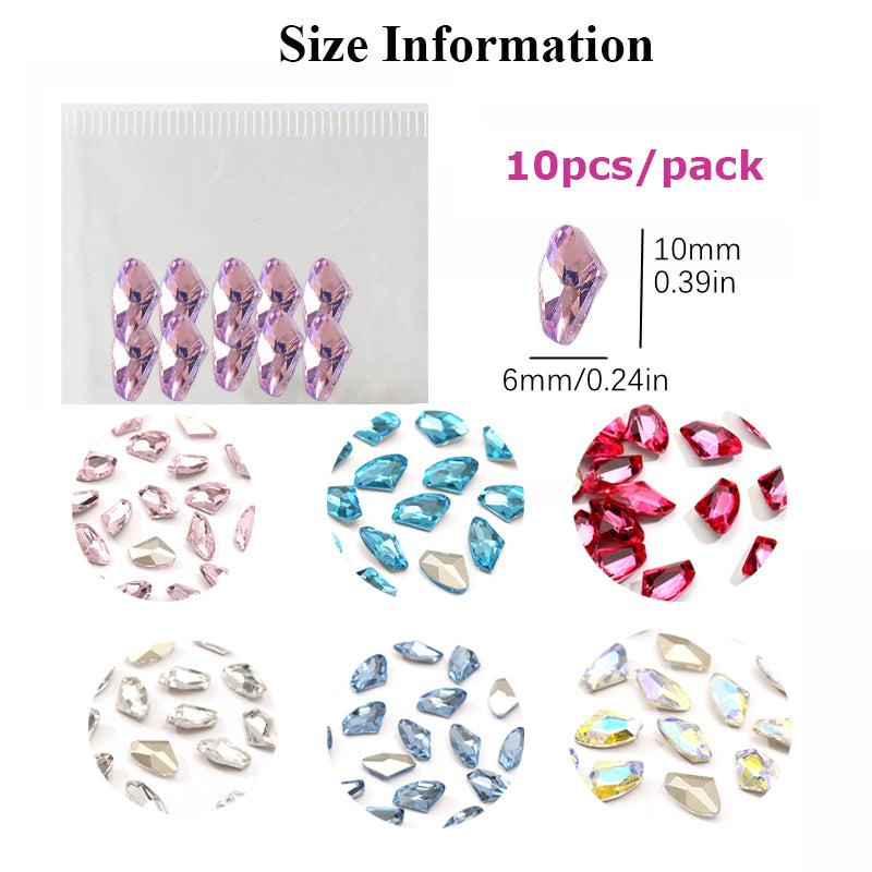 Aurora Glass Crystal Nail Art Rhinestones 10 Pcs