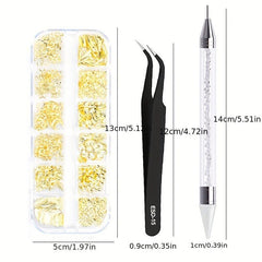 3pcs Crystal AB Flatback Rhinestones Set with Tweezers and Drill Pen