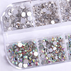 3pcs Crystal AB Flatback Rhinestones Set with Tweezers and Drill Pen