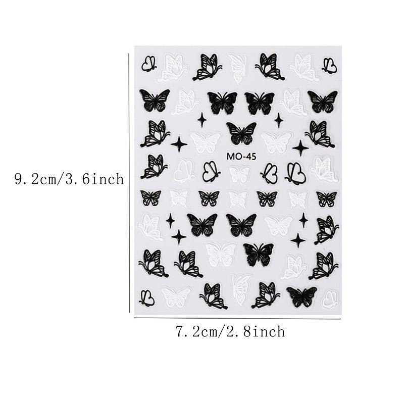5D Embossed Butterfly Nail Art Stickers - Self Adhesive Nail Decals