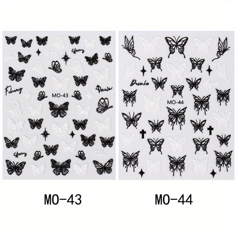 5D Embossed Butterfly Nail Art Stickers - Self Adhesive Nail Decals
