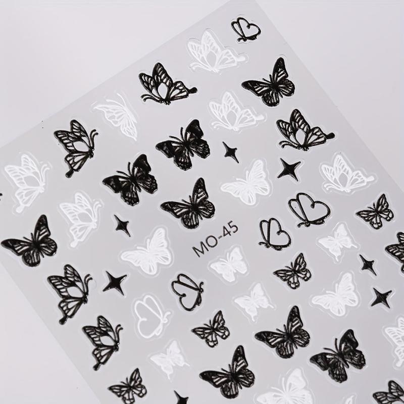 5D Embossed Butterfly Nail Art Stickers - Self Adhesive Nail Decals