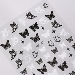 5D Embossed Butterfly Nail Art Stickers - Self Adhesive Nail Decals