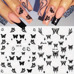 5D Embossed Butterfly Nail Art Stickers - Self Adhesive Nail Decals