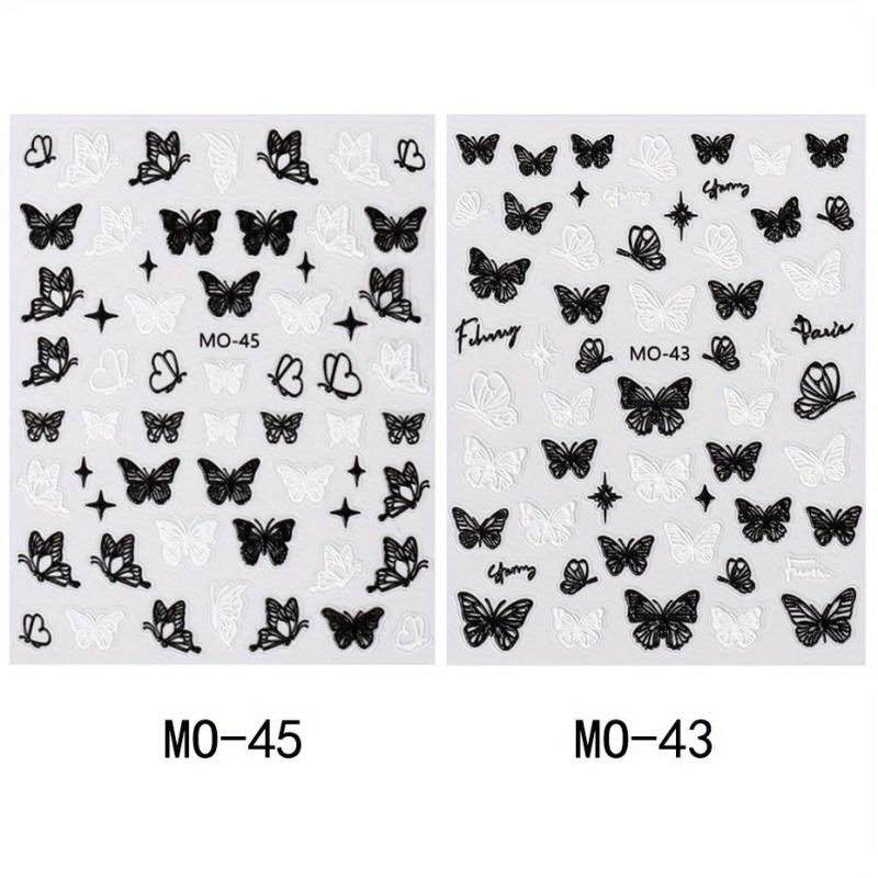 5D Embossed Butterfly Nail Art Stickers - Self Adhesive Nail Decals