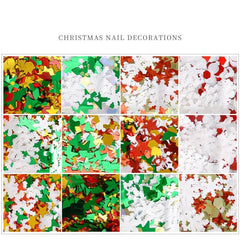 Christmas Snowflake Nail Art Glitter 3D Nail Sticker Decals Xmas Tree Stars