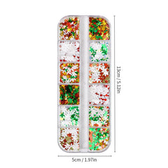 Christmas Snowflake Nail Art Glitter 3D Nail Sticker Decals Xmas Tree Stars