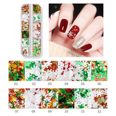 Christmas Snowflake Nail Art Glitter 3D Nail Sticker Decals Xmas Tree Stars