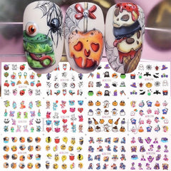Halloween Nail Water Transfer Stickers Pumpkin Bat Ghost Nail Art Decals