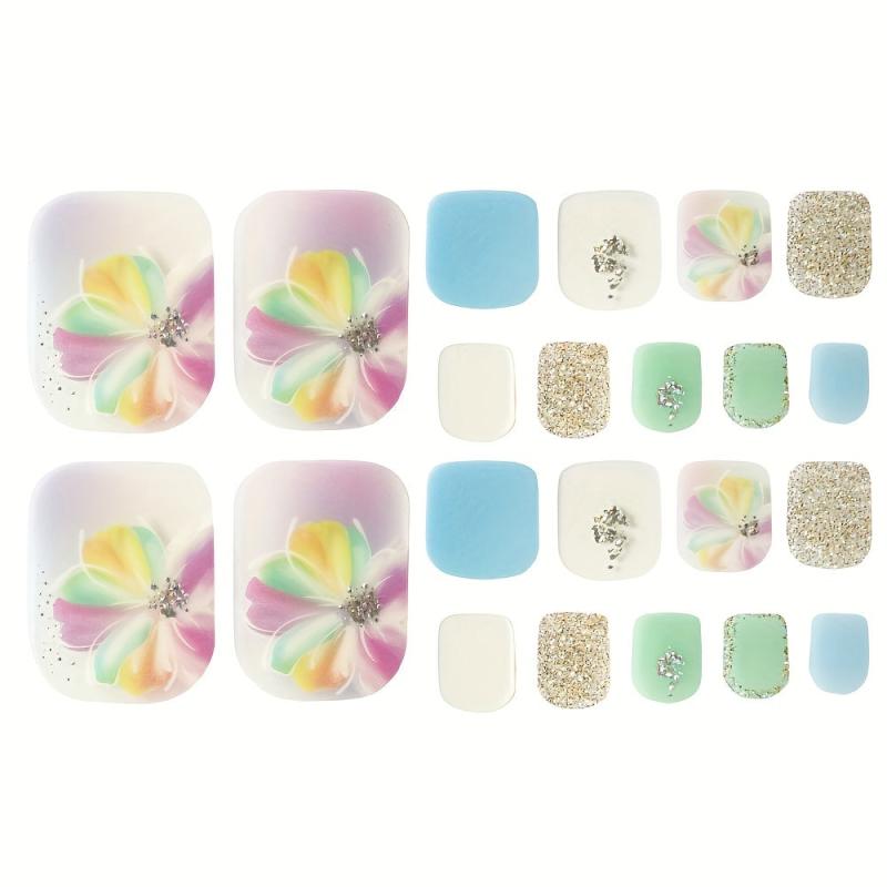5 Full Wraps Toe Nail Polish Stickers with Nail Files