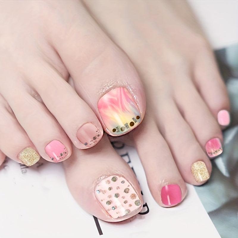 5 Full Wraps Toe Nail Polish Stickers with Nail Files