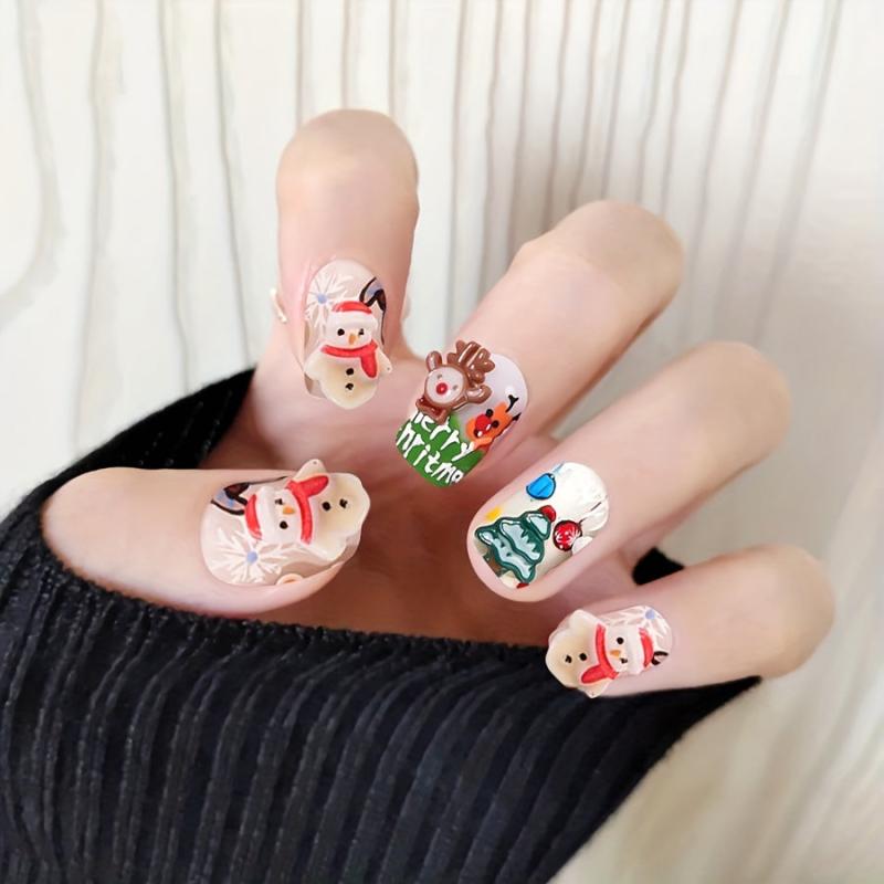 10pcs Christmas Nail Art Charms Mixed Elk Snowflake Santa Decorations