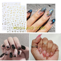 12 Sheets 3D Line Nail Decals Metal Curve Nail Art Supplies