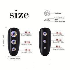 1440pcsm Flat Back Nail Art Rhinestones Crystal Glass Non Hotfix Gems