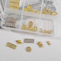 30Pcs 3D Money Dollar Nail Charms Nail Rivet Studs