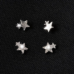 5pcs Zircon Double Star Nail Art Charms for Easter and DIY Nail Designs