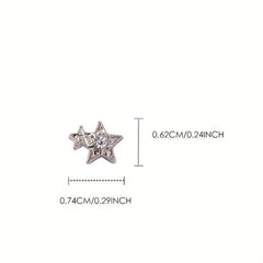 5pcs Zircon Double Star Nail Art Charms for Easter and DIY Nail Designs