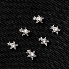 5pcs Zircon Double Star Nail Art Charms for Easter and DIY Nail Designs