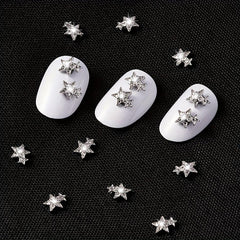5pcs Zircon Double Star Nail Art Charms for Easter and DIY Nail Designs