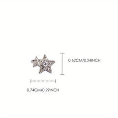 5pcs Zircon Double Star Nail Art Charms for Easter and DIY Nail Designs
