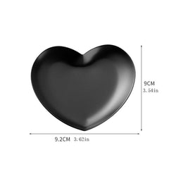 Heart Shaped Jewelry Plate Container Stainless Steel Trinket Storage Box Tray