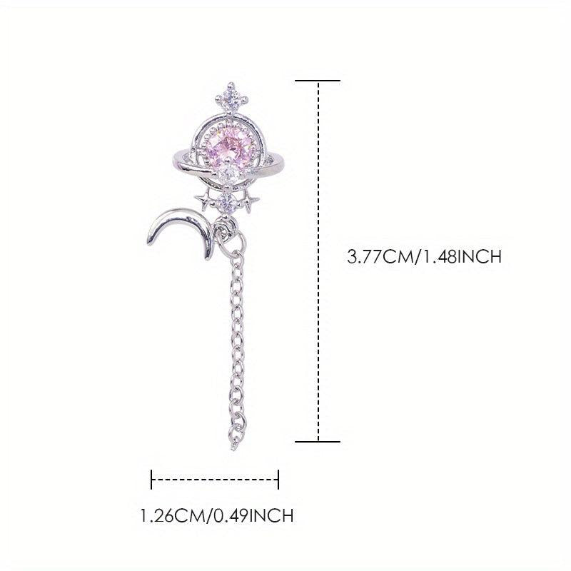 1Pcs 3D Zircon Moon Star Nail Pendant Y2K Nail Art Charms Nail Art Jewelry