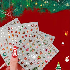 5D Santa Snowflake Snowman Nail Art Stickers