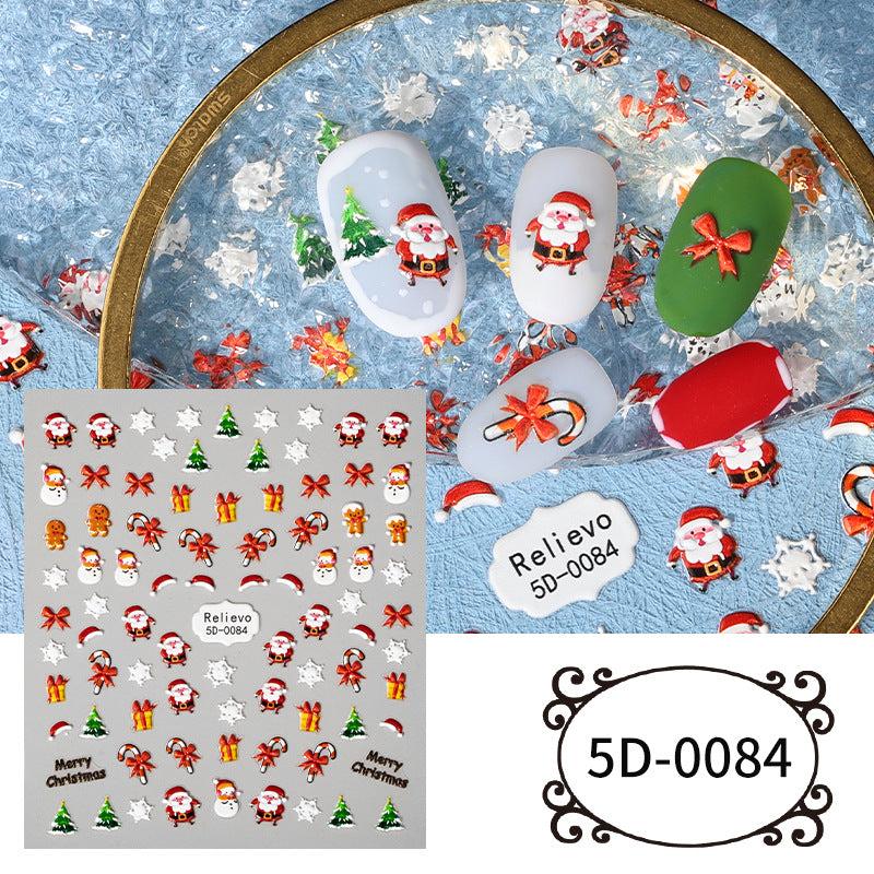 5D Santa Snowflake Snowman Nail Art Stickers