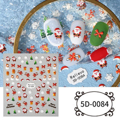 5D Santa Snowflake Snowman Nail Art Stickers