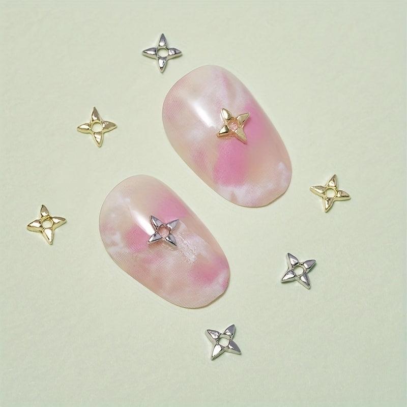 20 Pcs 3D Alloy Star Nail Rhinestone for Nail Art