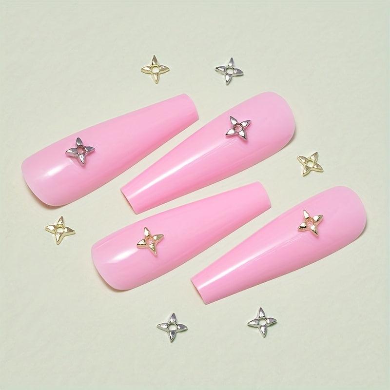 20 Pcs 3D Alloy Star Nail Rhinestone for Nail Art