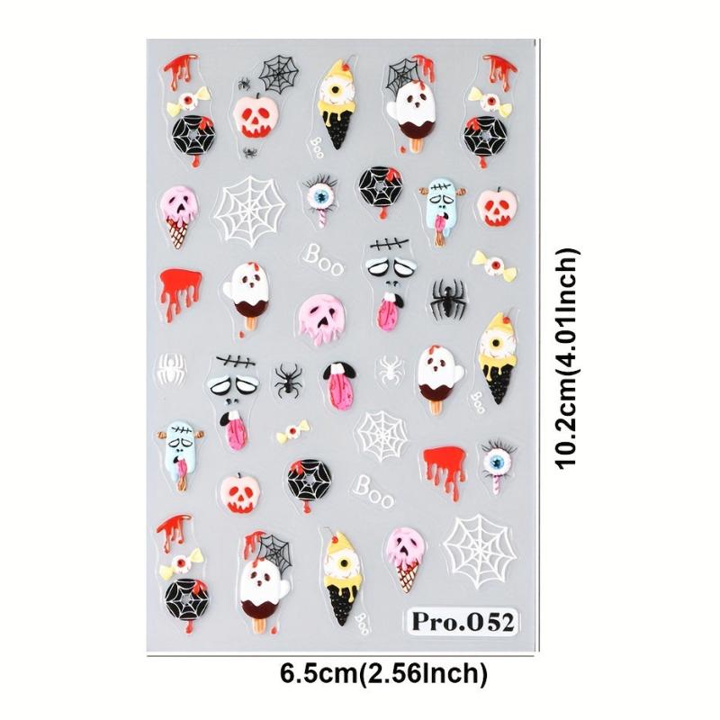 Halloween Skeleton Pumpkin Cross Nail Art Stickers