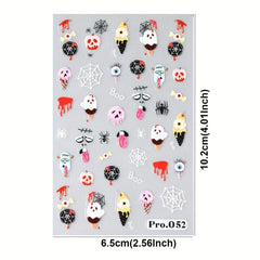 Halloween Skeleton Pumpkin Cross Nail Art Stickers