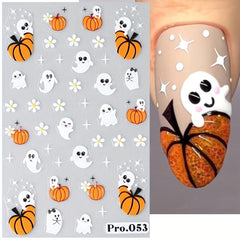 Halloween Skeleton Pumpkin Cross Nail Art Stickers