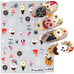 Halloween Skeleton Pumpkin Cross Nail Art Stickers