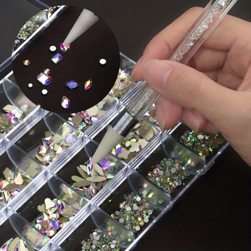 Crystal AB Nail Art Rhinestone Set Half Round Gemstones
