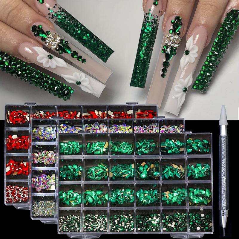 Crystal AB Nail Art Rhinestone Set Half Round Gemstones