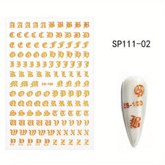 Holographic 3D Letter Nail Art Stickers for Manicure Decorations