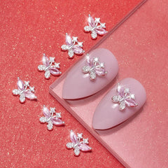 3D Butterfly Nail Art Charms Glitter Nail Decals Rhinestones Crystal Studs