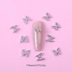 100pcs 3D Butterfly Nail Art Charms Alloy DIY Nail Decoration Supplies