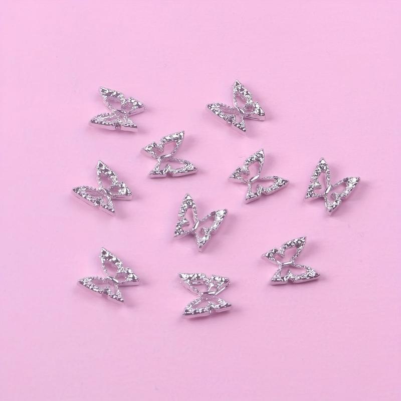100pcs 3D Butterfly Nail Art Charms Alloy DIY Nail Decoration Supplies