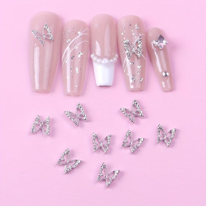 100pcs 3D Butterfly Nail Art Charms Alloy DIY Nail Decoration Supplies