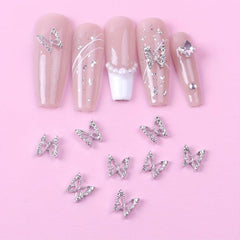 100pcs 3D Butterfly Nail Art Charms Alloy DIY Nail Decoration Supplies