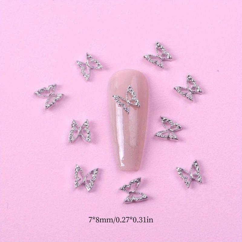 100pcs 3D Butterfly Nail Art Charms Alloy DIY Nail Decoration Supplies